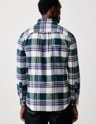 Tommy Hilfiger риза мъжка от памук зелена на каре MW0MW44592