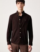 Tommy Hilfiger риза мъжка с памук кафява MW0MW40469