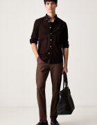 Tommy Hilfiger риза мъжка с памук кафява MW0MW40469