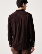 Tommy Hilfiger риза мъжка с памук кафява MW0MW40469