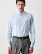 Tommy Hilfiger риза мъжка с памук синя MW0MW44710