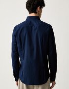 Tommy Hilfiger риза мъжка с памук тъмносиня MW0MW43122