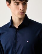 Tommy Hilfiger риза мъжка с памук тъмносиня MW0MW43122