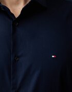 Tommy Hilfiger риза мъжка с памук тъмносиня MW0MW43122