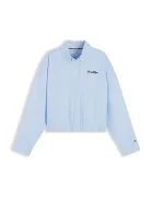 Tommy Hilfiger риза за деца от памук синя на райе KG0KG09562