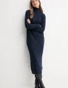 Tommy Hilfiger рокля от вълна тъмносиня WW0WW46429