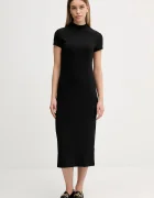 Tommy Hilfiger Рокля в черно дълга със стандартна кройка WW0WW47860