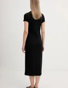 Tommy Hilfiger Рокля в черно дълга със стандартна кройка WW0WW47860