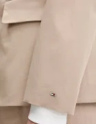 Tommy Hilfiger сако с едноредно закопчаване дамско с памук бежово WW0WW47179