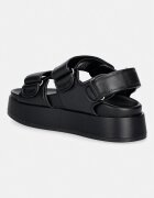 Tommy Hilfiger сандали обувки с платформа дамски от кожа LEATHER SPORTY PLATFORM SANDAL черни FW0FW09119