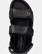 Tommy Hilfiger сандали обувки с платформа дамски от кожа LEATHER SPORTY PLATFORM SANDAL черни FW0FW09119