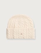 Tommy Hilfiger шапка beanie дамска от вълнена материя бежова AW0AW19111