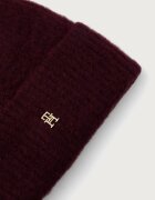 Tommy Hilfiger шапка beanie дамска от вълнена материя бордо AW0AW19104