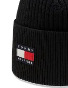 Tommy Hilfiger шапка beanie за деца от памук черна KA0KA00119