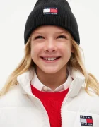 Tommy Hilfiger шапка beanie за деца от памук черна KA0KA00119