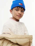 Tommy Hilfiger шапка beanie за деца от памук синя KA0KA00119