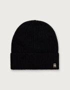 Tommy Hilfiger шапка дамска от кашмир черна AW0AW19098
