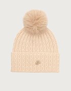 Tommy Hilfiger шапка с помпон дамска с кашмир бежова AW0AW19112