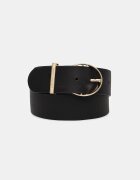 Tommy Hilfiger широк колан дамски от кожа черен AW0AW18563