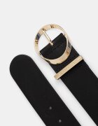 Tommy Hilfiger широк колан дамски от кожа черен AW0AW18563