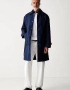 Tommy Hilfiger шлифер мъжки от памук тъмносин MW0MW43527