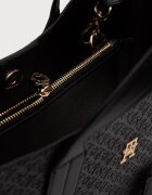 Tommy Hilfiger шопинг чанта дамска от имитация на кожа черна AW0AW18923