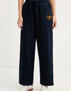 Tommy Hilfiger спортен панталон дамски от памук тъмносин със стандартна талия WW0WW50783