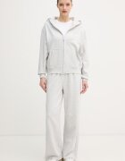 Tommy Hilfiger спортен панталон дамски с памук сив с висока талия UW0UW06180