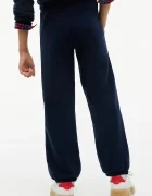 Tommy Hilfiger спортен панталон дамски с памук тъмносин със стандартна талия KG0KG09581