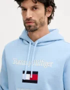 Tommy Hilfiger Суичър мъжки в синьо с качулка с апликация MW0MW42735