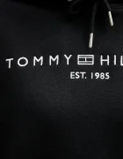 Tommy Hilfiger суичър с качулка дамски с памук черен WW0WW47832