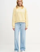 Tommy Hilfiger суичър с качулка дамски с памук жълт WW0WW47832