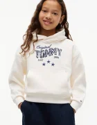 Tommy Hilfiger суичър с качулка за деца от памук бял KG0KG09571