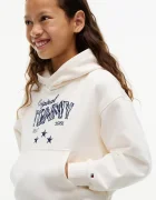 Tommy Hilfiger суичър с качулка за деца от памук бял KG0KG09571