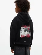 Tommy Hilfiger суичър с качулка за деца с памук черен KB0KB10635