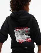 Tommy Hilfiger суичър с качулка за деца с памук черен KB0KB10635