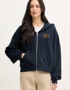 Tommy Hilfiger суичър с цип дамски от памук тъмносин WW0WW47845