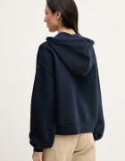 Tommy Hilfiger суичър с цип дамски от памук тъмносин WW0WW47845
