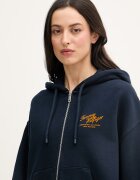 Tommy Hilfiger суичър с цип дамски от памук тъмносин WW0WW47845
