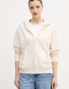 Tommy Hilfiger Суичър с цип и качулка дамски с памук бежов UW0UW06093