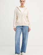 Tommy Hilfiger Суичър с цип и качулка дамски с памук бежов UW0UW06093