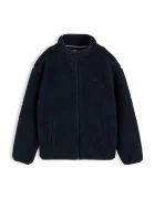 Tommy Hilfiger суичър с цип за деца от полар тъмносин KB0KB10634