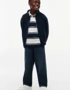 Tommy Hilfiger суичър с цип за деца от полар тъмносин KB0KB10634