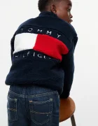 Tommy Hilfiger суичър с цип за деца от полар тъмносин KB0KB10634
