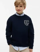 Tommy Hilfiger суичър за деца от памук тъмносин KB0KB10594