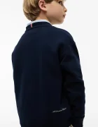 Tommy Hilfiger суичър за деца от памук тъмносин KB0KB10594