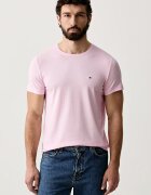 Tommy Hilfiger тениска basic мъжка от памук с еластан розова MW0MW10800