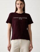 Tommy Hilfiger тениска дамска от памук бордо WW0WW40276