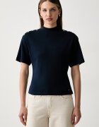 Tommy Hilfiger тениска дамска от памук тъмносиня WW0WW52382