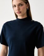 Tommy Hilfiger тениска дамска от памук тъмносиня WW0WW52382